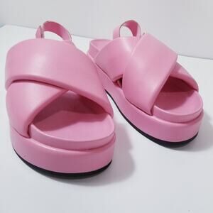 Anthropologie Pink Platform Sandals